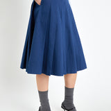 Low Waist Pleated Midi Skirt