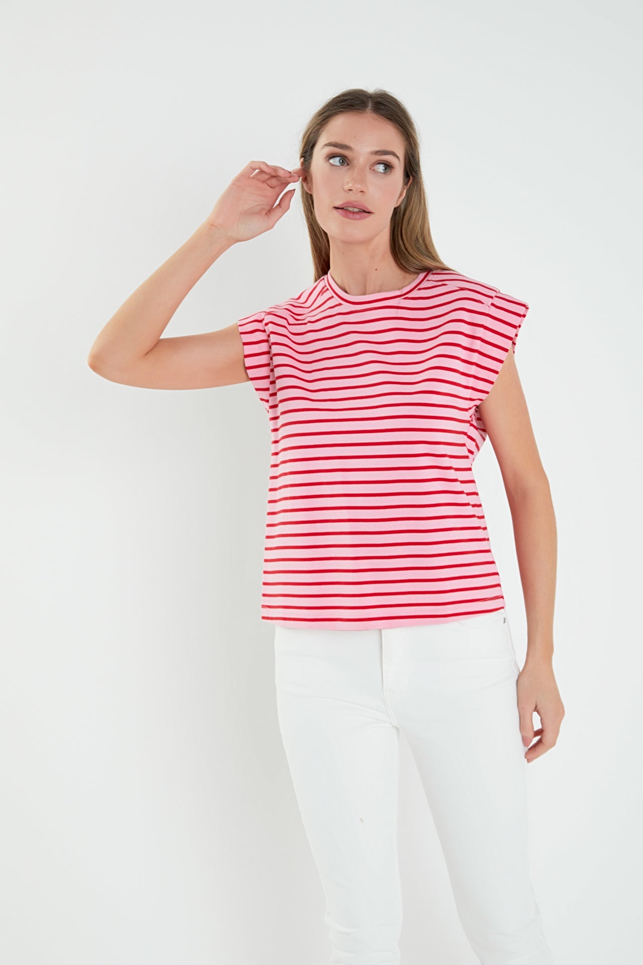 Stripe Rib Cotton T-shirt