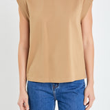 Solid Ribbed Cotton T-shirt