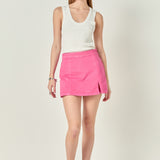 High-waisted Denim Mini Skort - Sale