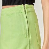 High-waisted Denim Mini Skort