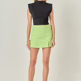 High-waisted Denim Mini Skort