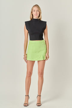 High-waisted Denim Mini Skort