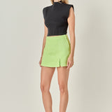 High-waisted Denim Mini Skort