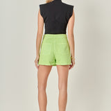 High-waisted Denim Mini Skort