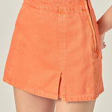 High-waisted Denim Mini Skort