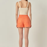 High-waisted Denim Mini Skort