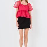 Sheer Organza Baby Doll Top