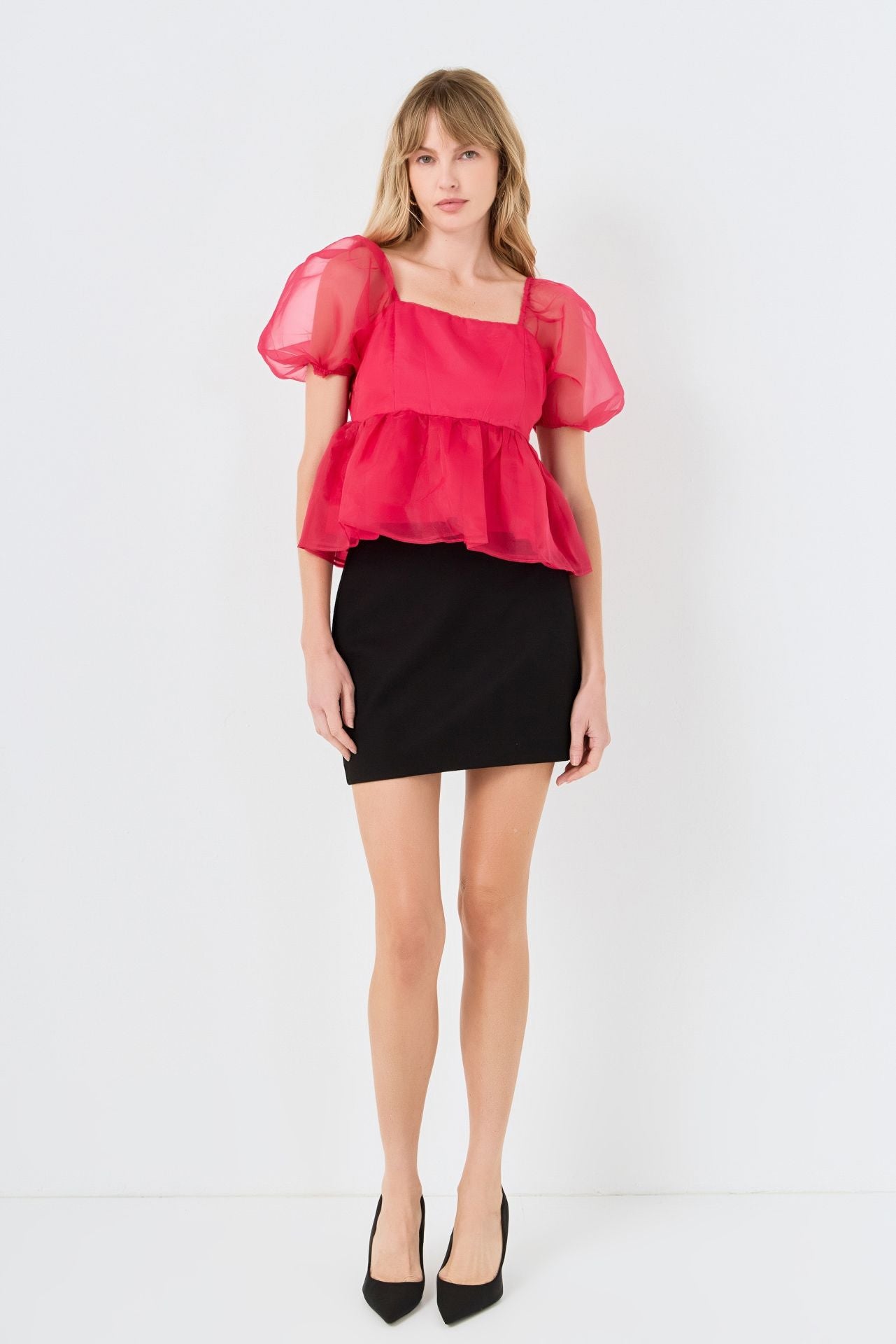 Sheer Organza Baby Doll Top