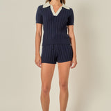 Contrast Color Knit Shorts