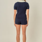 Contrast Color Knit Shorts