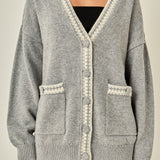 Contrast Binding Trim Cardigan