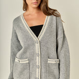 Contrast Binding Trim Cardigan