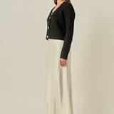 Jewel Button Cable Knit Cardigan