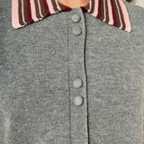 Contrast Color Collar Cardigan Top