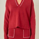 Collared Knit Top