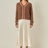 Contrast Piping Cardigan