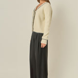 Contrast Piping Cardigan