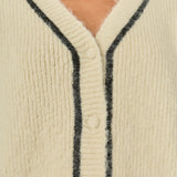 Contrast Piping Cardigan