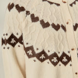 Jacquard Yoke Knit Cardigan