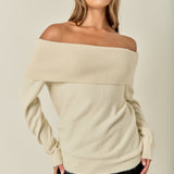Off-Shoulder Furry Sweater