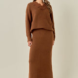 Lace Trim Knit Skirt