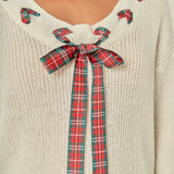 Bow Trim Knit Sweater
