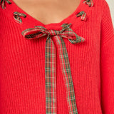 Bow Trim Knit Sweater