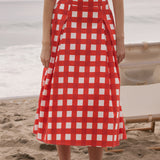 A-line Plaid Midi Skirt
