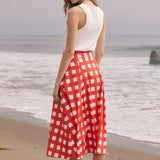 A-line Plaid Midi Skirt