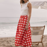 A-line Plaid Midi Skirt