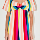 Multi Color Stripe Mini Dress