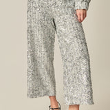 Sequin Tweed Culotte Pants