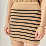 Knit Striped Mini Skirt
