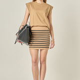 Knit Striped Mini Skirt
