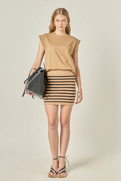 Knit Striped Mini Skirt