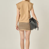 Knit Striped Mini Skirt