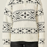 Motif Zip Up Sweater- Sold Out