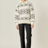 Motif Zip Up Sweater- Sold Out