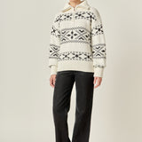 Motif Zip Up Sweater- Sold Out