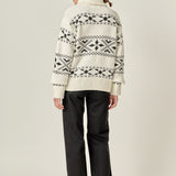 Motif Zip Up Sweater- Sold Out