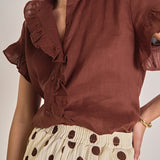 Linen Ruffle Shirt