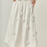 3D Flower Midi Skirt