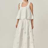 3D Flower Midi Skirt