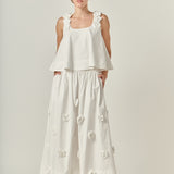 3D Flower Midi Skirt