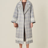 Premium Long Plaid Wrap Coat
