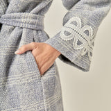 Premium Long Plaid Wrap Coat