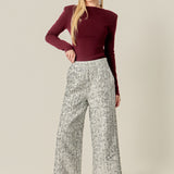 Sequin Tweed Culotte Pants
