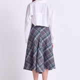 Plaid Midi A Line Skirt