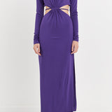 Long Sleeve Open-Back Maxi Dress